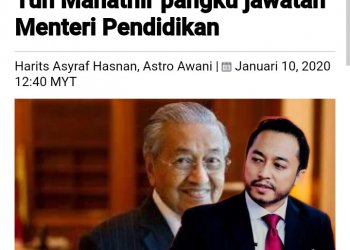 LIMA PERKARA PENTING YANG MAHATHIR PERLU SELESAIKAN SEBAGAI MENTERI PENDIDIKAN
