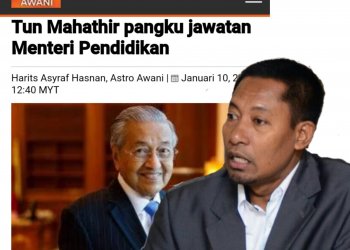 UMMAH YAKIN PELANTIKAN TUN MAHATHIR PACU PENDIDIKAN NEGARA