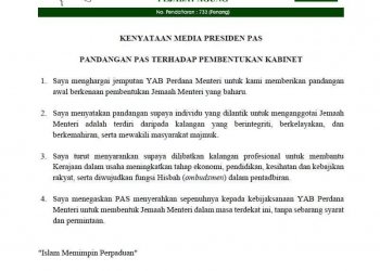 PANDANGAN PAS TERHADAP PEMBENTUKAN KABINET