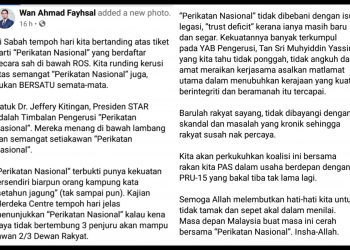 WAN FAYHSAL SINDIR PARTI SENDIRI TAMAK, HANYA AKAN BEKERJASAMA DENGAN PAS DI PRU-15?