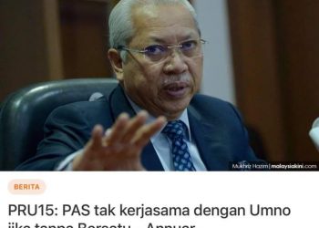 ANNUAR MUSA CUBA SABOTAJ KERJASAMA MUAFAKAT NASIONAL?