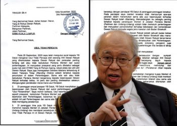 KU LI: USUL TIDAK PERCAYA KEPADA YANG DI-PERTUA DEWAN RAKYAT