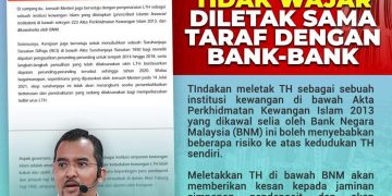 TABUNG HAJI TIDAK WAJAR DILETAK SAMA TARAF DENGAN BANK-BANK