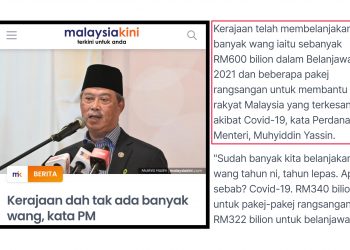 KERAJAAN JANGAN TERLALU LAMA ‘PERAM’ ISU PERBELANJAAN RM600 BILION