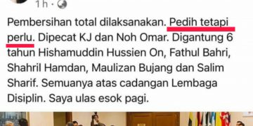 KUMPULAN UMNO KHIANAT AKHIRNYA ‘DIBERSIHKAN’