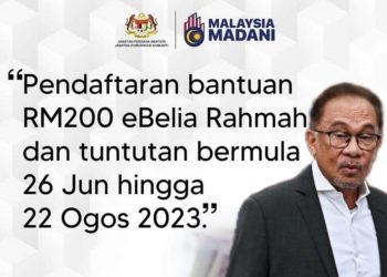 KREDIT E-TUNAI RM200 UNTUK BELIA, PELAJAR IPT MELALUI INISIATIF eBELIA RAHMAH