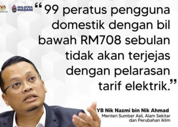 99 PERATUS PENGGUNA TIDAK TERJEJAS DENGAN PELARASAN TARIF ELEKTRIK BAHARU