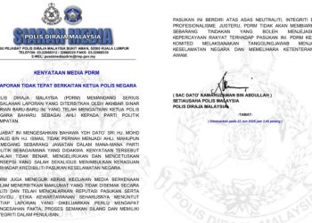 KENYATAAN MEDIA PDRM TERKAIT LAPORAN TIDAK TEPAT SINAR HARIAN TERHADAP KPN BAHARU